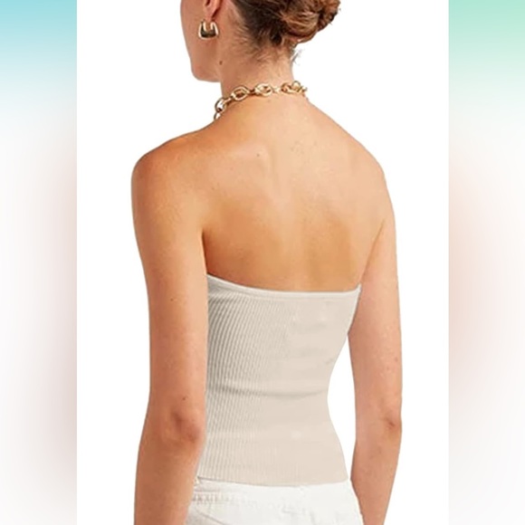 KNIT STRAPLESS KNOTTED SWEETHEART TOP